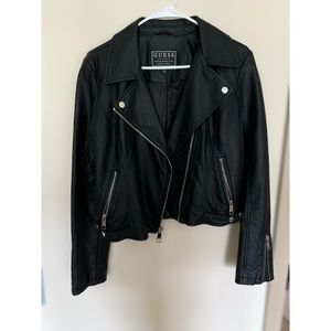 Guess Vegan Leather Moto Jacket Size M